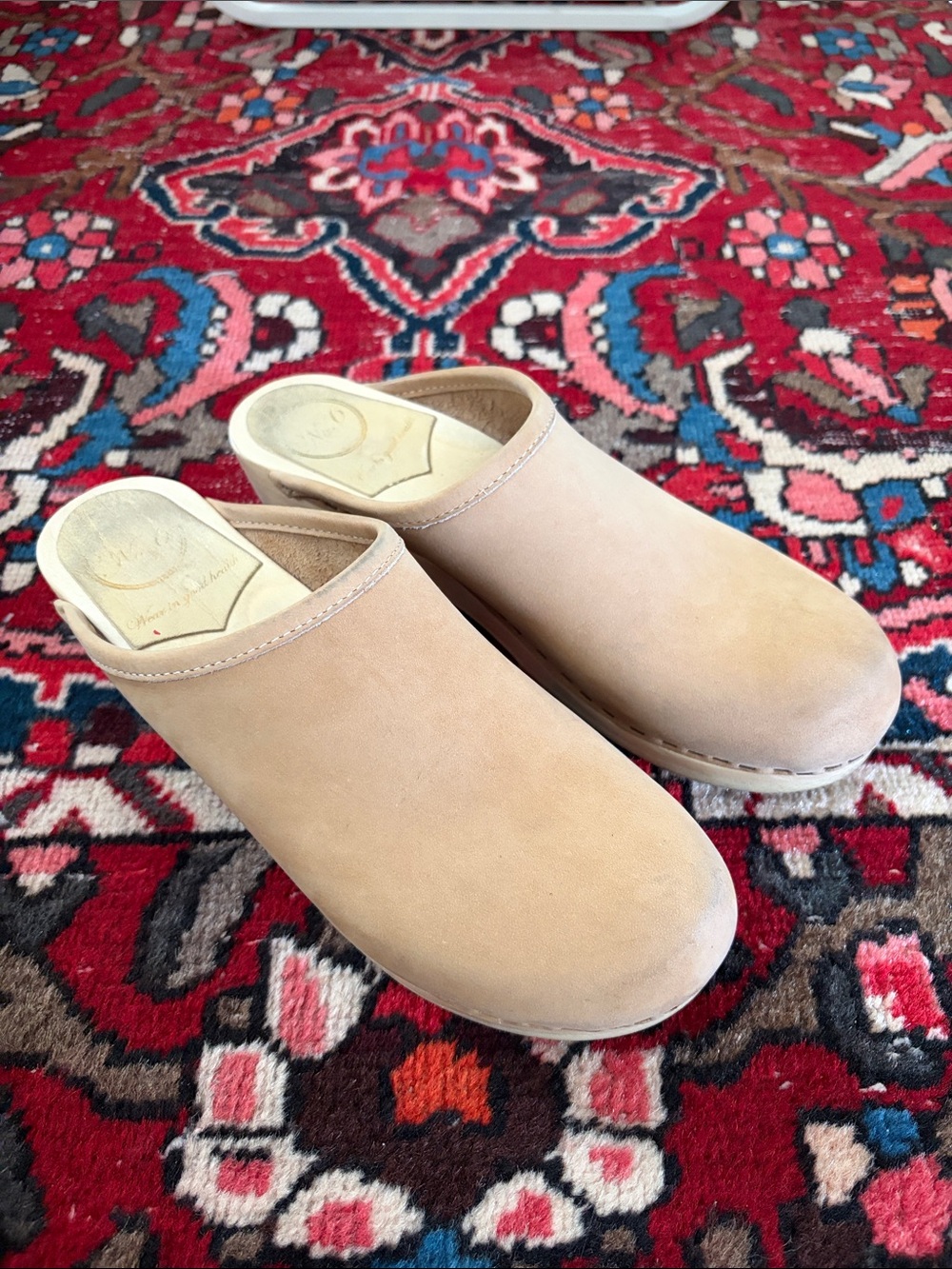 No. 6 Taupe Leather Clogs